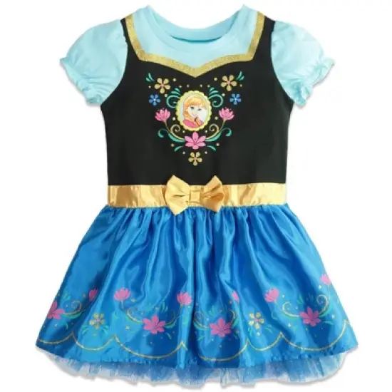 Disney Frozen Anna Fur Costume Short Sleeve Dress Princess Anna  image {2}