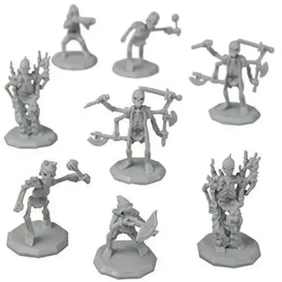 Monster Protectors Unpainted Fantasy Skeleton Mini Figures for D&D - 1", 8 Pieces image {1}