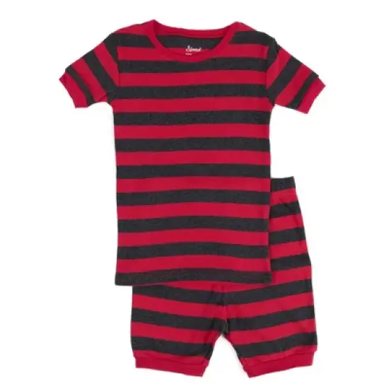 Kids Short Sleeve Striped Cotton Pajamas   image {4}