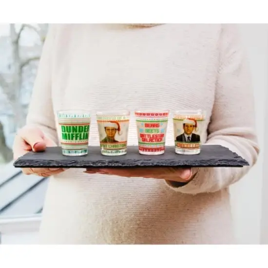 Silver Buffalo The Office Dunder Mifflin Holiday 1.5-Ounce Mini Shot Glasses | Set of 4 image {8}