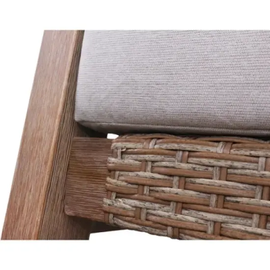 Courtyard Casual Ocean Pointe Loveseat Eucalyptus Wood Frame with Olefin Cushion image {2}