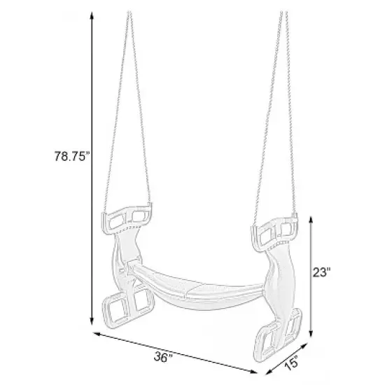 PLAYBERG Outdoor Swingset Plastic Double Glider Playground Patio 2 Person Kids Fun Swing, Green image {5}