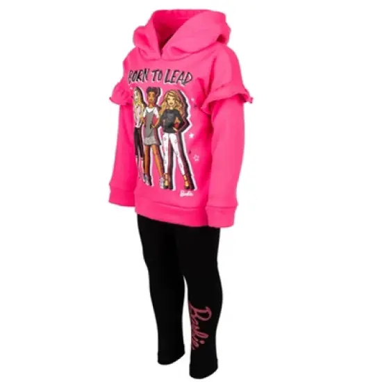 Barbie Girls Fleece Hoodie and Leggings Outfit Set Little Kid to Big Kid image {5}