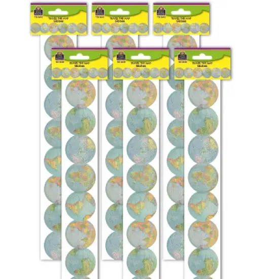 Teacher Created Resources&reg; Travel the Map Globes Die-Cut Border Trim, 35 Feet Per Pack, 6 Packs image {2}