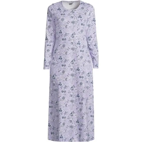 Lands' End Women's Cotton Long Sleeve Midcalf Nightgown image {4}