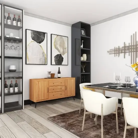 Modern Wood Sideboard Buffet Light Brown - Olivia & May image {13}