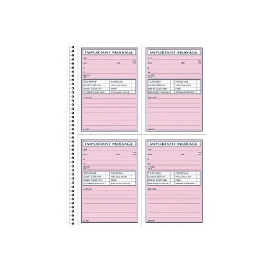 Adams Phone Message Pad 5.5" x 3.8" Ruled Pink 50 Sheets/Pad (SC1184D) 107177 image {1}