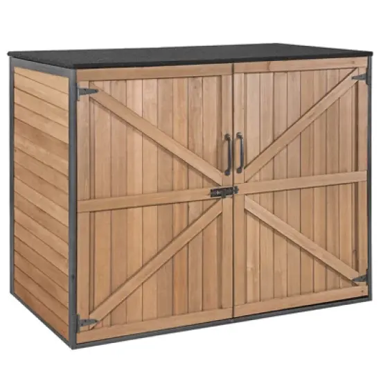 Aivituvin Garden Outdoor Storage Shed | Strong Metal Frame|Storage Cabinet for Trash Cans and Yard Tools 4.2 ft. x 2.3 ft.-AIR105 image {9}