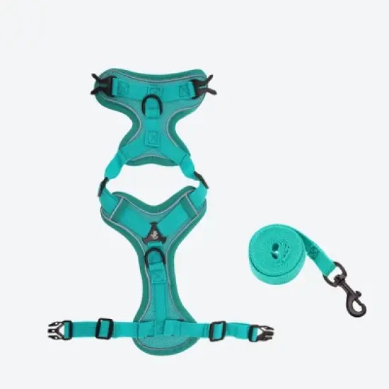 Unique Bargains Cat Harness and Leash with Reflective Strips Small Lake Blue 1 Set image {3}