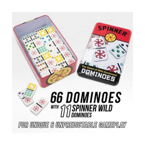 Spinner - The Game of Wild Dominoes! Board Game: Includes Storage Tin, Instructions, for 1-8 Players, Problem Solving image {9}