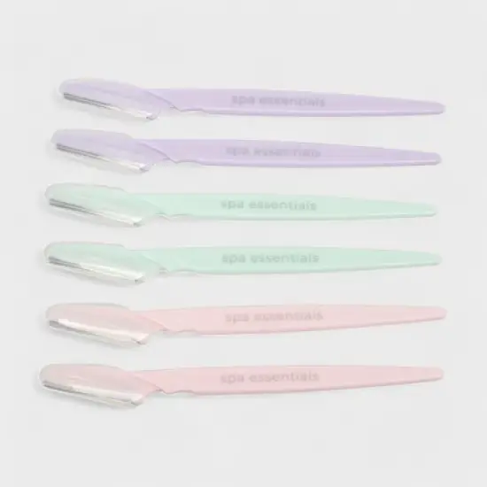 Spa Essentials 6-Pack Face and Brow Razors - Precision Facial Hair Removal and Eyebrow Shaping Tool Set image {3}