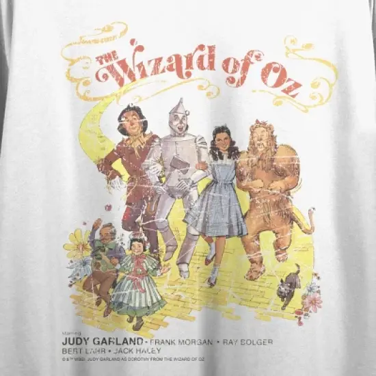 The Wizard of Oz Vintage-Inspired Character Art Women's White Crop Tee image {1}