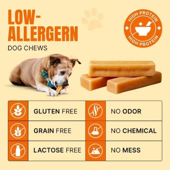 Jumbo Yak Chews for Dogs Up to 100 lbs &ndash; Natural & Long Lasting Treats image {4}