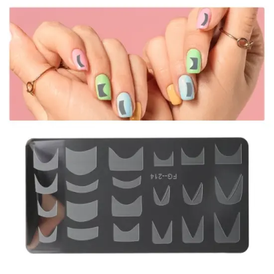 Unique Bargains Colorful Nail Art Stamp FG-214 Silver Tone 1 Pc image {2}