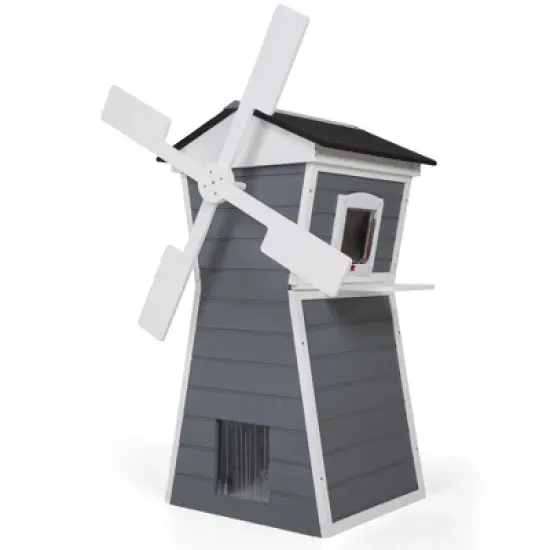 Outdoor Cat House,Windmill-Shaped Kitty Enclosure image {7}
