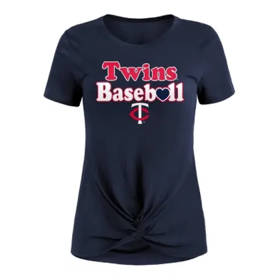 MLB Minnesota Twins Women's Front Twist Poly Rayon T-Shirt image {2}