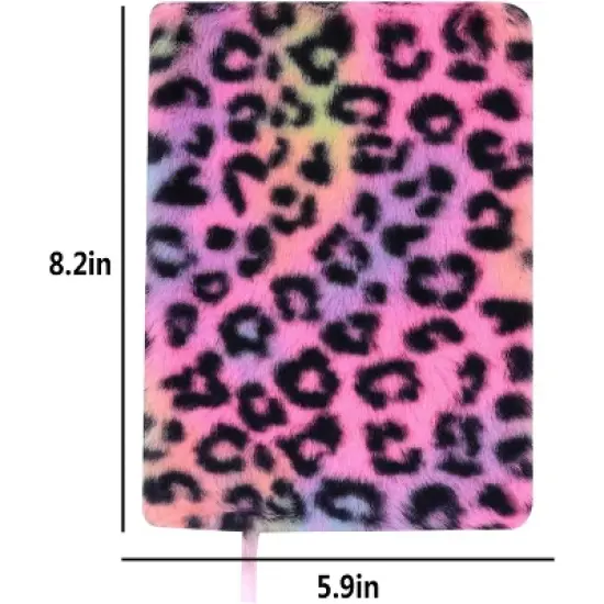 Paaaawaters Leopard plush notebook A5 diary can be used for study and office suitable for gifts for girls sweet cool style image {1}