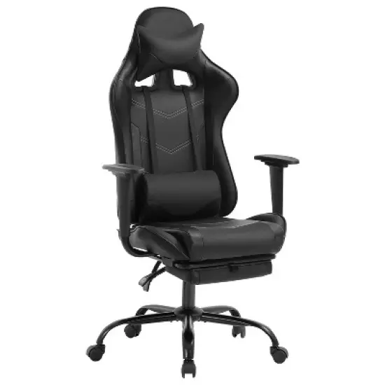 BestMassage Gaming Chair Computer Gamer Chair with Lumbar Support and Footrest Rolling Swivel Design Office Chair for Home Office and Gaming image {7}
