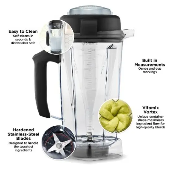 Vitamix Legacy Series Classic Tall 64oz Container: Copolyester Blender Pitcher Replacement for Older Models, Hand Wash image {5}