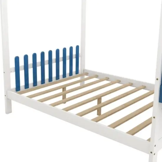 Full Size Platform Bed with Built-in Desk, Two Drawers and Individual Pen Storage - ModernLuxe image {8}