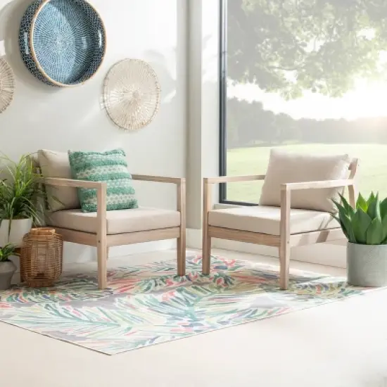 Linon 5pc Melita Acacia Conversation Set Natural image {21}