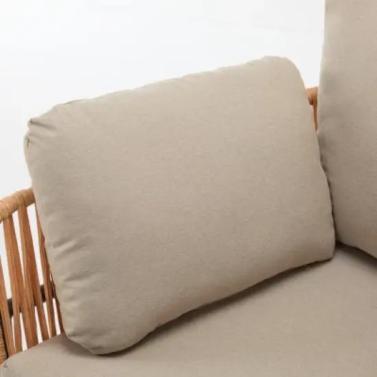 Modern Outdoor Lounge Chair, 36" Iron Lounge Chair with Rope Weave Design, Chairs with Iron Legs and PE Cushions-Coolbibila image {4}