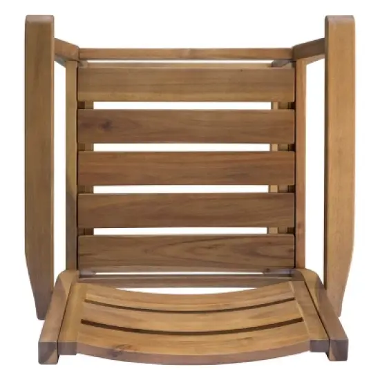 GDFStudio Brigitte Outdoor Acacia Wood 5 Piece Bar Set with Slatted Design image {6}