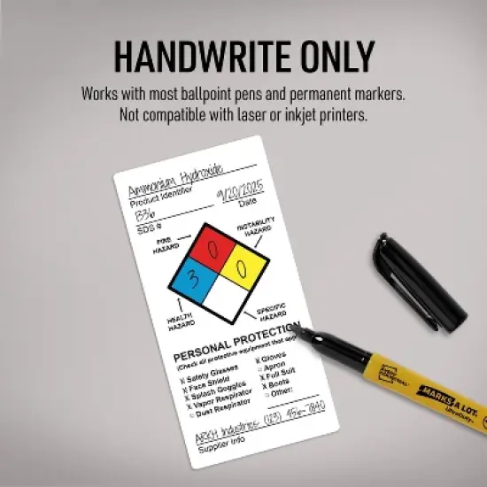 Avery NFPA Secondary Container Labels, Waterproof, Chemical Resistant, Preprinted, Handwrite-Only, 4" x 2", 100 NFPA Labels image {2}