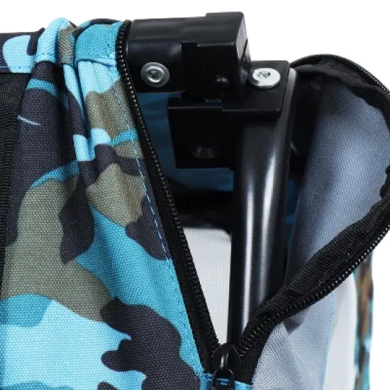 DOMETOUR Collapsible Pet Bike Trailer with 16-Inch Wheels & Hitch Blue+Grey image {9}