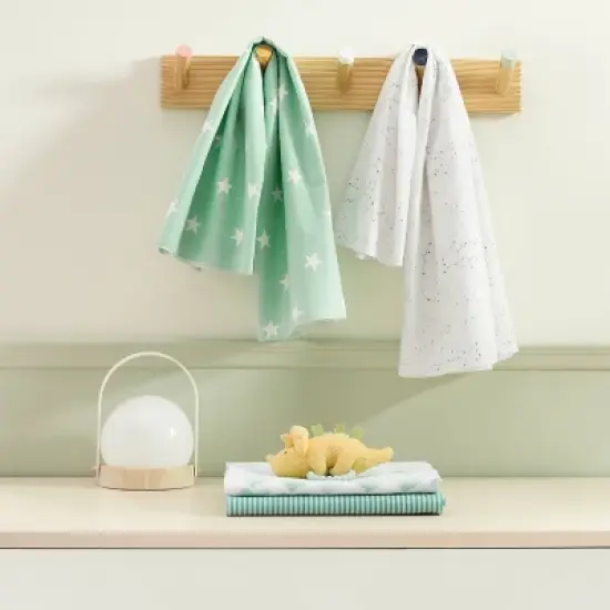 Flannel Baby Blankets Starry Slumber - Cloud Island&trade; Green 4pk image {1}