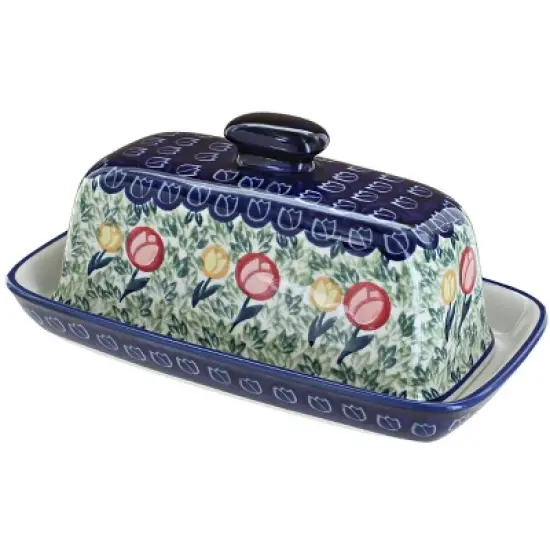 Blue Rose Polish Pottery M074 Manufaktura Butter DIsh image {22}