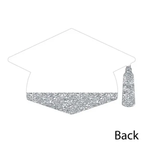 Big Dot of Happiness Silver - Tassel Worth The Hassle - Shaped Thank You Cards - Graduation Party Thank You Note Cards with Envelopes - Set of 12 image {3}