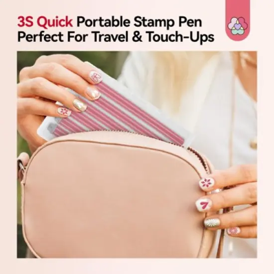 Saviland Pro Stamp Pen System: 3-Sec Cure French & Floral Tips w/5-Pattern Micro-Engraved Heads - Salon Artistry Essentials. image {6}