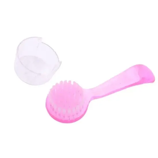 Unique Bargains Plastic Soft Bristles Compact Size Face Cleaning Brush Pink image {3}