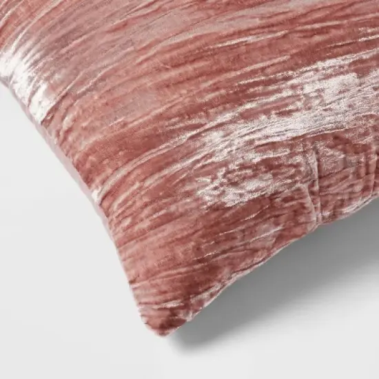 14"x20" Luxe Velvet Oblong Decorative Pillow Mauve - Threshold&trade; image {3}
