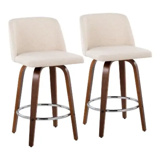 Set of 2 Toriano Upholstered Counter Height Barstools - Lumisource image {8}