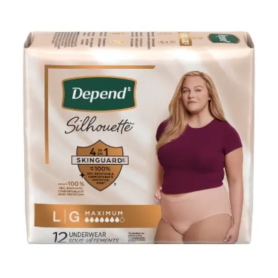 Depend Silhouette Women's LARGE Postpartum & Incontinence Disposable Underwear image {1}