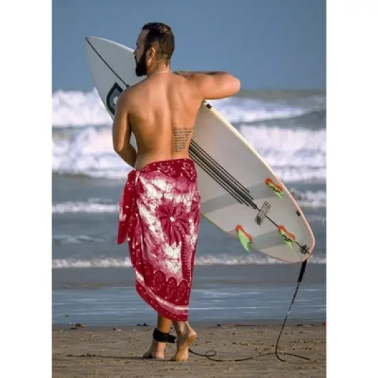 LA LEELA Men's Sarong Beach Pareo Swim Wraps One Size Barn Palm Tree image {2}