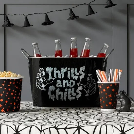 2.1gal Metal Thrills and Chills Beverage Tub - Hyde and EEK! Boutique&trade; image {1}