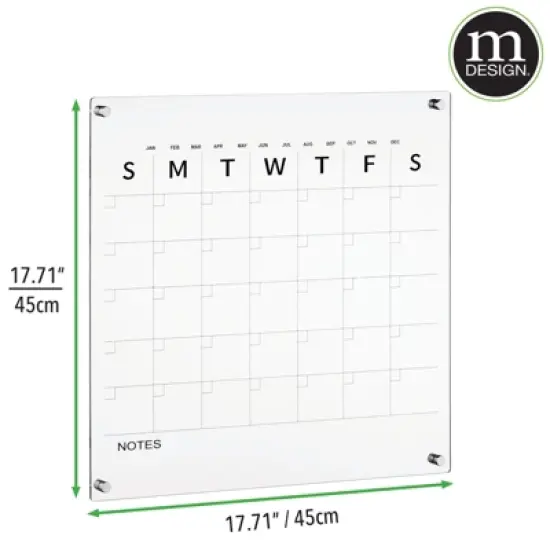 mDesign Acrylic Wall Calendar - Square image {2}