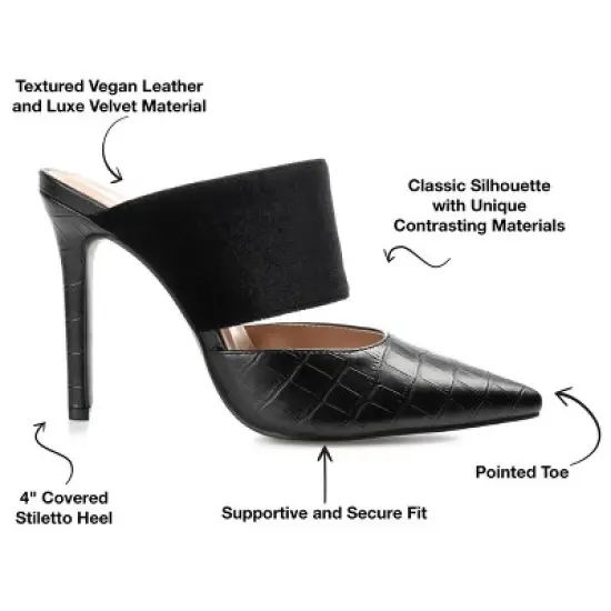 Journee Collection Womens Sutonn Mules High Stiletto Pointed Toe Pumps image {7}