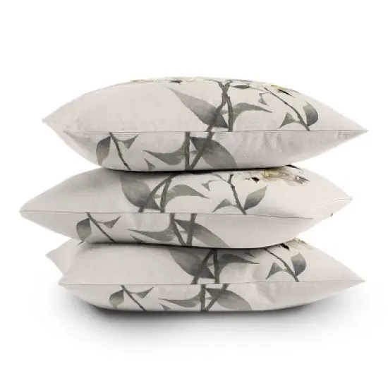Nadja Peonies Outdoor Throw Pillow White - Deny Designs image {2}