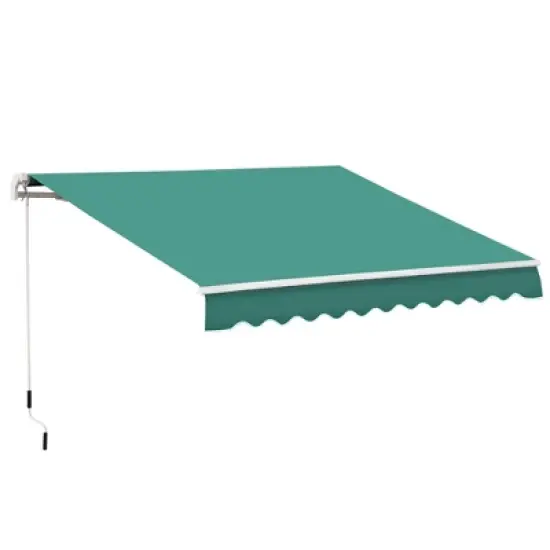 Anybear 10' x 8' Retractable Awning, Patio Awning Sunshade Shelter with Manual Crank Handle, for Deck, Balcony, Yard image {11}