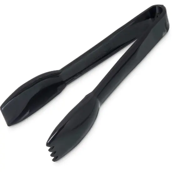 Carlisle 4606-03 6.44" Length x 1.31" Width, Black Color, Plastic Carly Salad Tong - Pack of 12 image {3}