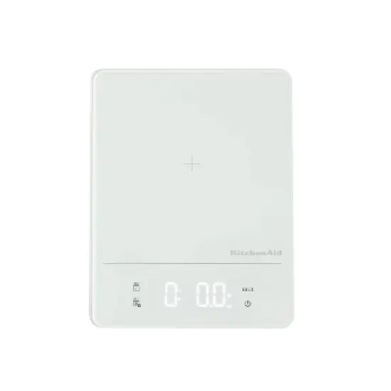 KitchenAid 11lb Waterproof Kitchen Digital Food Scale White: LED Display, Battery Powered, Coffee & Food Weight Scale image {10}