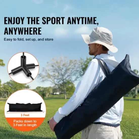 VEVOR Badminton Net, Height Adjustable Volleyball Net, 20ft Wide Foldable Pickleball Net, Portable Tennis Net Set with Poles, Stand, Bag, Rackets image {2}