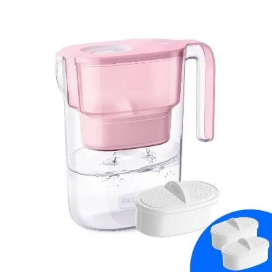 Waterdrop Water Filter Pitcher with 1 Filter with Extra 2 Replacement Filter Pink image {8}