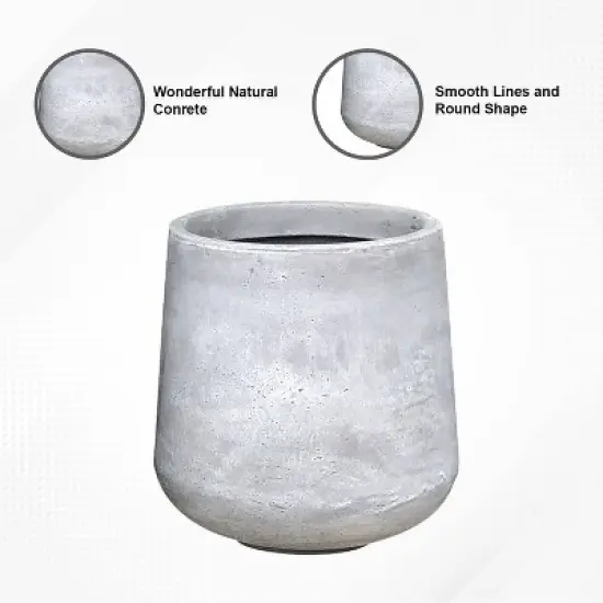 Rosemead Home & Garden, Inc. Concrete Outdoor Planter Pot Natural 13"x13" image {6}