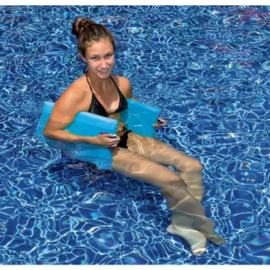 Swimline 47" Foldable Flip and Float 1-Person Swimming Pool Lounger Raft - Blue image {1}