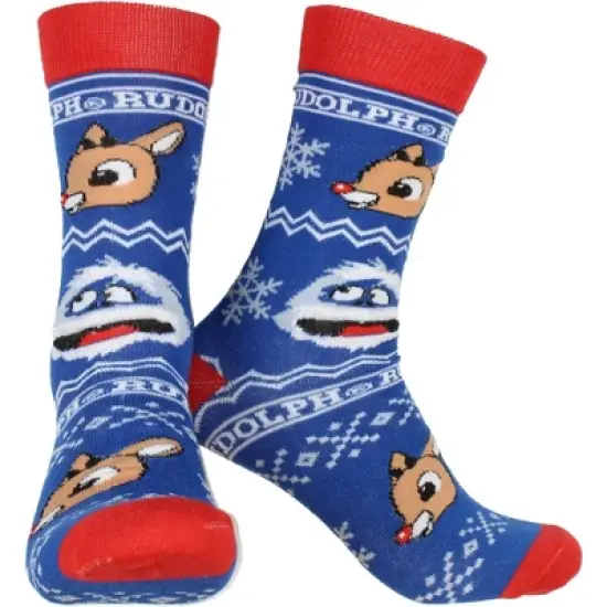 Rudolph The Red-Nosed Reindeer Adult Crew Socks 2 Pack Multicoloured image {3}